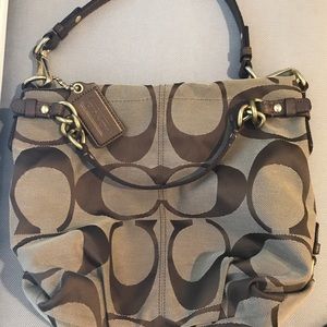Coach “Brooke” canvas/leather shoulder bag